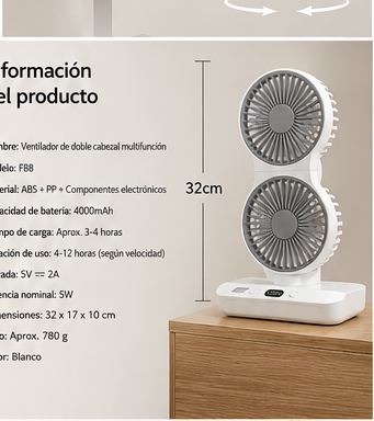 Ventilador doble cabezal automático